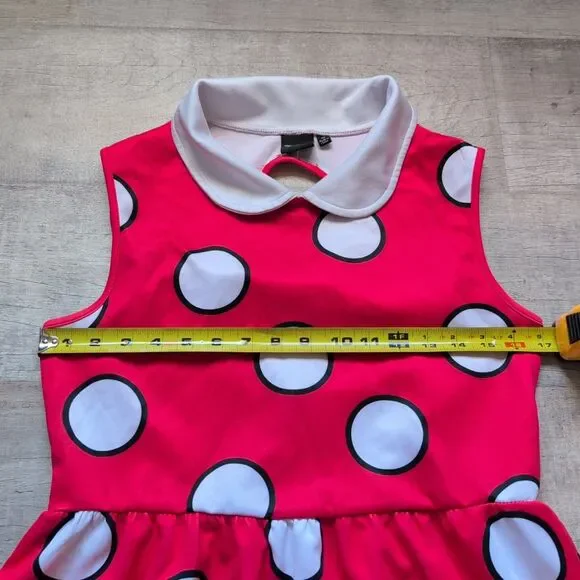 Disney Red Minnie Mouse Dress Pocka Dots Size M - Picture 3 of 8